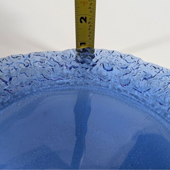 Fire & Light Style Blue Recycled Glass Lunch Plate Textured Rim - Picture 7 of 10